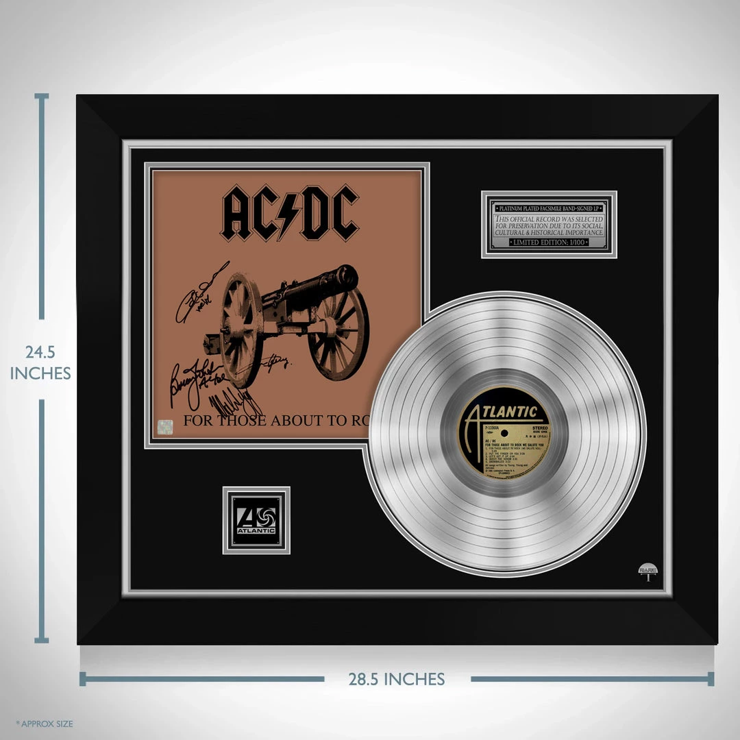 RARE-T AC/DC For Those About To Rock Platinum LP Limited Signature Edition Studio Licensed Custom Frame 7 RARE-T AC/DC For Those About To Rock Platinum LP Limited Signature Edition Studio Licensed Custom Frame