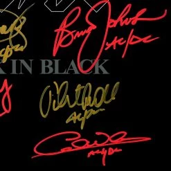 Rare-T AC/DC Back In Black Gold LP Limited Signature Edition Studio Licensed Custom Frame