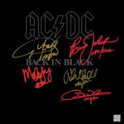 Rare-T AC/DC Back In Black Gold LP Limited Signature Edition Studio Licensed Custom Frame