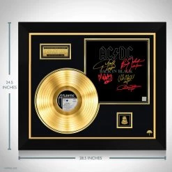 Rare-T AC/DC Back In Black Gold LP Limited Signature Edition Studio Licensed Custom Frame