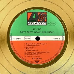 Rare-T Limited Edition Frames AC/DC Dirty Deeds Done Dirt Cheap Limited Signature Edition Studio Licensed Gold LP Custom Frame