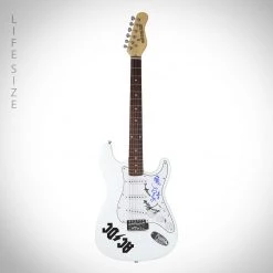 PPC Signed Memorabilia Ac/Dc- Psa/Dna Certified Hand-Signed Electric Guitar By Brian Johnson, Angus Young, Stevie Young & Chris Slade Custom Shadow Box Frame