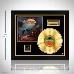 Rare-T Limited Edition Frames AC/DC - Let There Be Rock Gold LP Limited Signature Edition Studio Licensed Custom Frame