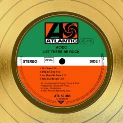 Rare-T Limited Edition Frames AC/DC - Let There Be Rock Gold LP Limited Signature Edition Studio Licensed Custom Frame