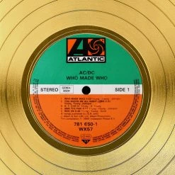 RARE-T AC/DC - Who Made Who - Maximum Overdrive Soundtrack Gold LP Limited Signature Edition Studio Licensed Custom Frame 14 RARE-T AC/DC - Who Made Who - Maximum Overdrive Soundtrack Gold LP Limited Signature Edition Studio Licensed Custom Frame