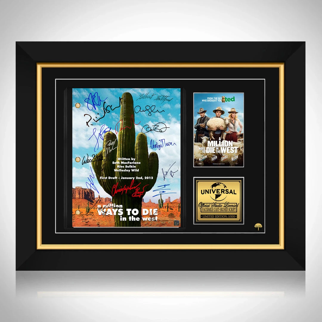 RARE-T Limited Edition Frames A Million Ways To Die In The West Script Limited Signature Edition Studio Licensed Custom Frame 1 RARE-T Limited Edition Frames A Million Ways To Die In The West Script Limited Signature Edition Studio Licensed Custom Frame