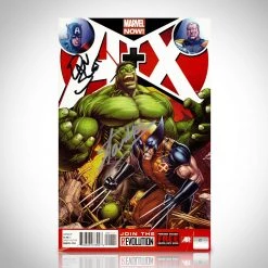 APW Marvel Now - A+X (2012) #1 Hand-Signed Comic Book By Dan Slott & Stan Lee Custom Frame Signed Memorabilia