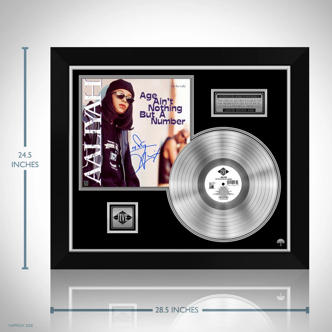 RARE-T Aaliyah Age Ain't Nothing But A Number Platinum LP Limited Signature Edition Studio Licensed Custom Frame 6 RARE-T Aaliyah Age Ain't Nothing But A Number Platinum LP Limited Signature Edition Studio Licensed Custom Frame