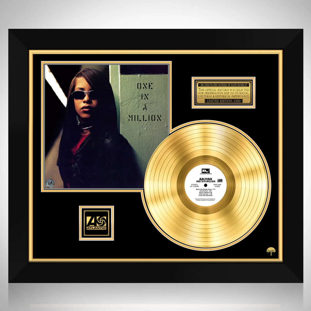RARE-T Aaliyah - One In A Million Gold LP Limited Signature Edition Studio Licensed Custom Frame NEW 1 RARE-T Aaliyah - One In A Million Gold LP Limited Signature Edition Studio Licensed Custom Frame NEW