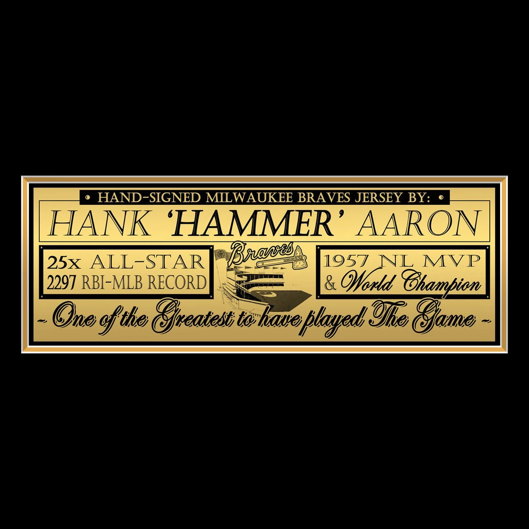 GIAN Atlanta Braves- Hand-Signed Jersey By #44 Hank Aaron Custom Frame Signed Memorabilia 10 GIAN Atlanta Braves- Hand-Signed Jersey By #44 Hank Aaron Custom Frame Signed Memorabilia