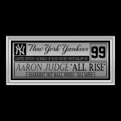 RARE-T New York Yankees - Aaron Judge Photo Limited Signature Edition Studio Licensed Custom Frame Limited Edition Frames