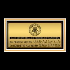PPC United States Of America - Beckett Certified Hand-Signed 1862 White House Document By Abraham Lincoln & Edwin Stanton Custom Frame
