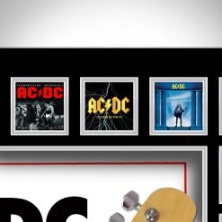PPC Signed Memorabilia Ac/Dc- Psa/Dna Certified Hand-Signed Electric Guitar By Brian Johnson, Angus Young, Stevie Young & Chris Slade Custom Shadow Box Frame