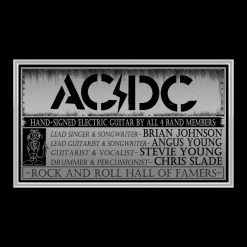 PPC Signed Memorabilia Ac/Dc- Psa/Dna Certified Hand-Signed Electric Guitar By Brian Johnson, Angus Young, Stevie Young & Chris Slade Custom Shadow Box Frame