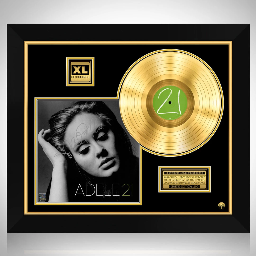 RARE-T Adele 21 Gold LP Limited Signature Edition Studio Licensed Custom Frame Limited Edition Frames 1 RARE-T Adele 21 Gold LP Limited Signature Edition Studio Licensed Custom Frame Limited Edition Frames