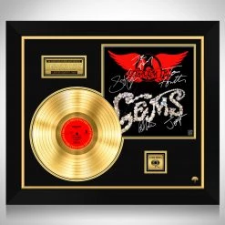 RARE-T Aerosmith Gems Gold LP Limited Signature Edition Studio Licensed Custom Frame