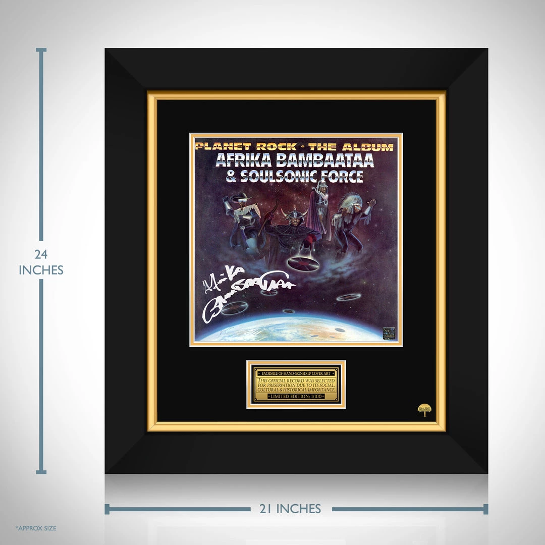 RARE-T Limited Edition Frames Afrika Bambaataa & The Soulsonic Force - Planet Rock LP Cover Limited Signature Edition Studio Licensed Custom Frame 3 RARE-T Limited Edition Frames Afrika Bambaataa & The Soulsonic Force - Planet Rock LP Cover Limited Signature Edition Studio Licensed Custom Frame