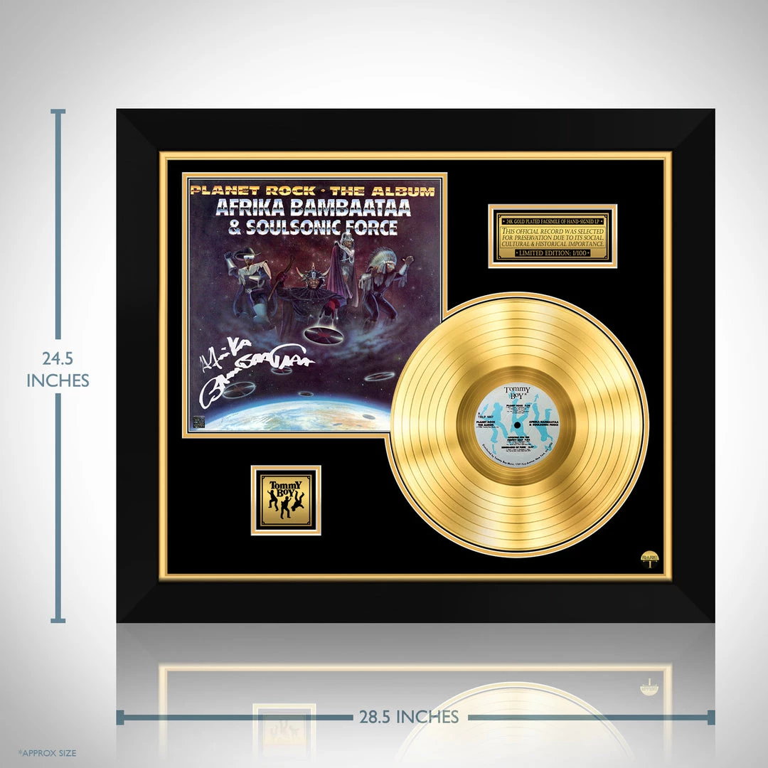 RARE-T Limited Edition Frames Afrika Bambaataa & The Soulsonic Force - Planet Rock Gold LP Limited Signature Edition Studio Licensed Custom Frame 3 RARE-T Limited Edition Frames Afrika Bambaataa & The Soulsonic Force - Planet Rock Gold LP Limited Signature Edition Studio Licensed Custom Frame