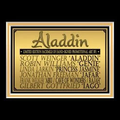 RARE-T Aladdin Promotional Art Limited Signature Edition Studio Licensed Custom Frame Limited Edition Frames