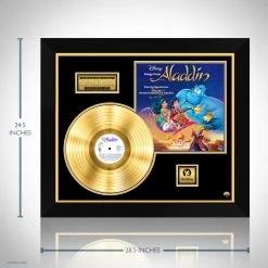 RARE-T Gold & Platinum Records Aladdin 1992 - Original Motion Picture Soundtrack Gold LP Limited Signature Edition Studio Licensed Custom Frame 17 RARE-T Gold & Platinum Records Aladdin 1992 - Original Motion Picture Soundtrack Gold LP Limited Signature Edition Studio Licensed Custom Frame