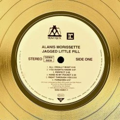 RARE-T Alanis Morissette Jagged Little Pill Gold LP Limited Signature Edition Studio Licensed Custom Frame