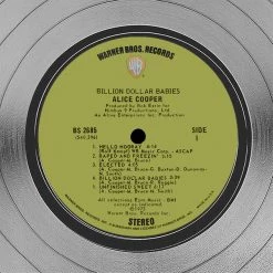 RARE-T Alice Cooper - Billion Dollar Babies Platinum LP Limited Signature Edition Studio Licensed Custom Frame Limited Edition Frames