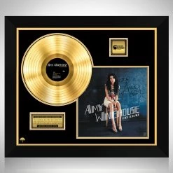 RARE-T Limited Edition Frames Amy Winehouse - Back To Black Gold LP Limited Signature Edition Studio Licensed Custom Frame