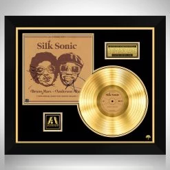 RARE-T Silk Sonic - An Evening With Gold LP Limited Signature Edition Studio Licensed Custom Frame
