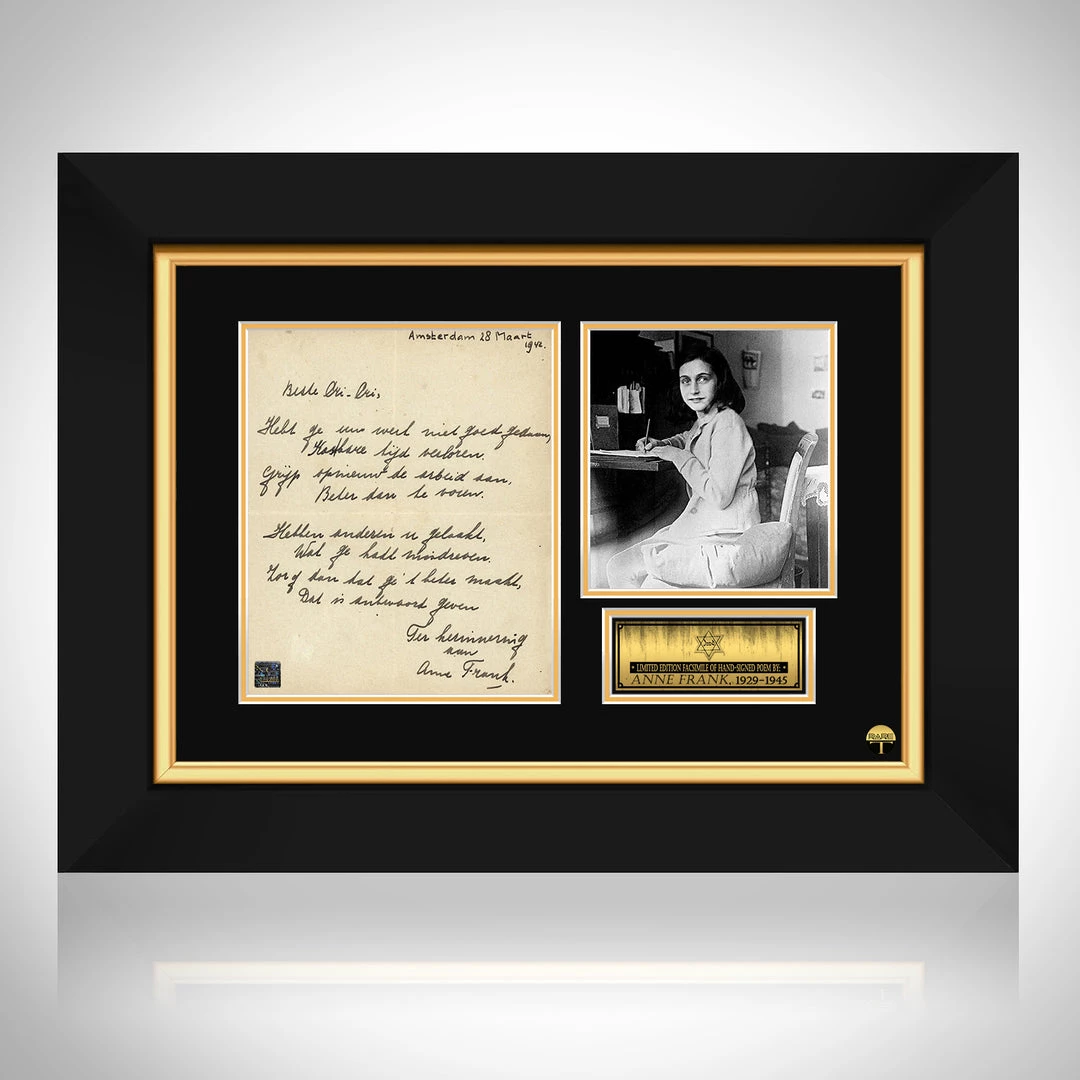 RARE-T Limited Edition Frames Anne Frank Poem Limited Signature Edition Studio Licensed Custom Frame 1 RARE-T Limited Edition Frames Anne Frank Poem Limited Signature Edition Studio Licensed Custom Frame