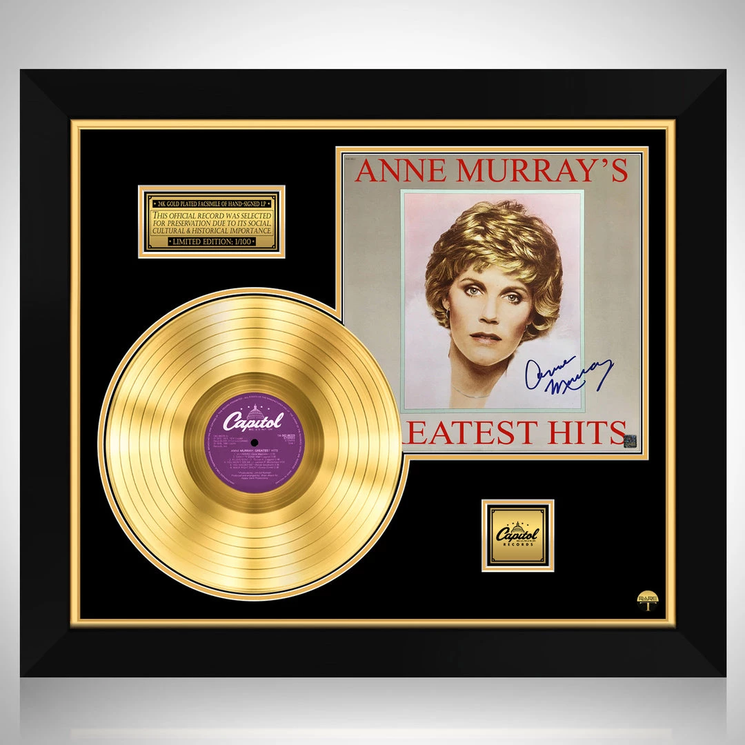 RARE-T Anne Murray - Murray's Greatest Hits Gold LP Limited Signature Edition Studio Licensed Custom Frame 1 RARE-T Anne Murray - Murray's Greatest Hits Gold LP Limited Signature Edition Studio Licensed Custom Frame