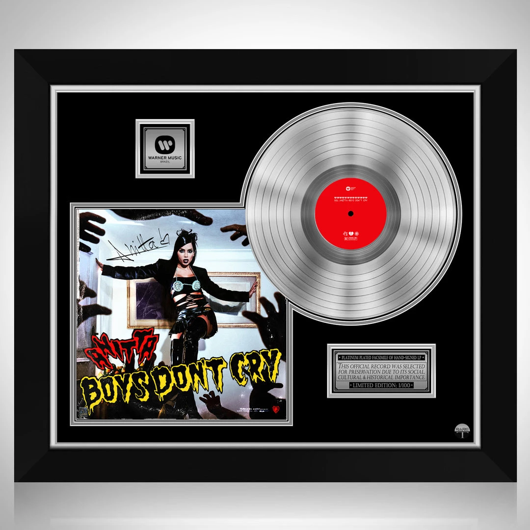 RARE-T Limited Edition Frames Anitta - Boy's Don't Cry Platinum LP Limited Signature Edition Studio Licensed Custom Frame 1 RARE-T Limited Edition Frames Anitta - Boy's Don't Cry Platinum LP Limited Signature Edition Studio Licensed Custom Frame