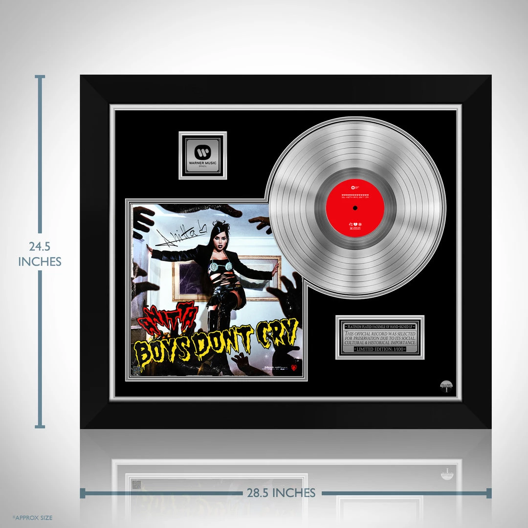 RARE-T Limited Edition Frames Anitta - Boy's Don't Cry Platinum LP Limited Signature Edition Studio Licensed Custom Frame 3 RARE-T Limited Edition Frames Anitta - Boy's Don't Cry Platinum LP Limited Signature Edition Studio Licensed Custom Frame