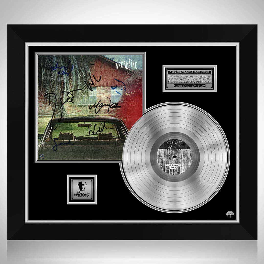 RARE-T Limited Edition Frames Arcade Fire - The Suburbs Platinum LP Limited Signature Edition Studio Licensed Custom Frame 1 RARE-T Limited Edition Frames Arcade Fire - The Suburbs Platinum LP Limited Signature Edition Studio Licensed Custom Frame