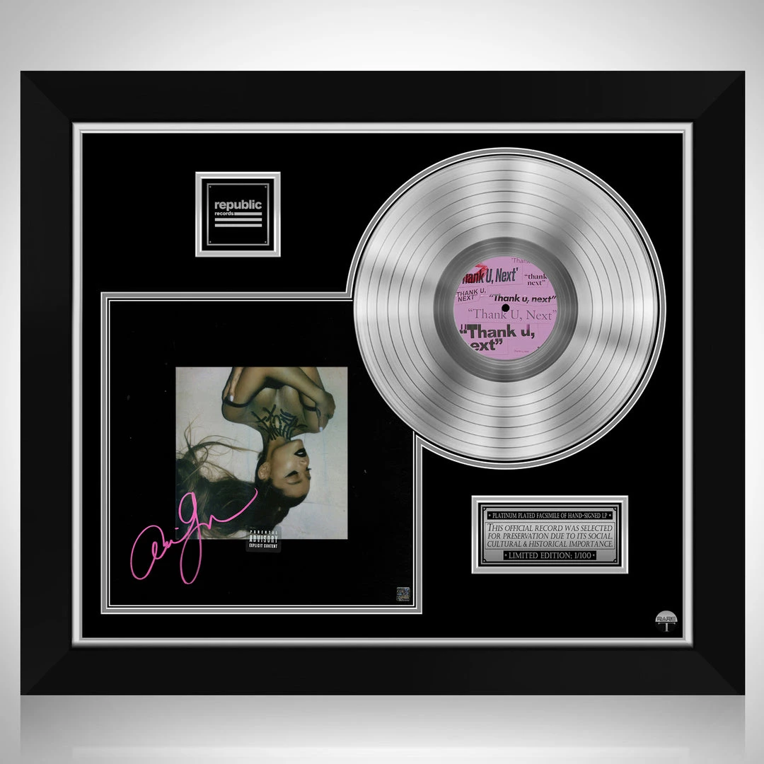 RARE-T Ariana Grande Thank U, Next Platinum LP Limited Signature Edition Studio Licensed Custom Frame Limited Edition Frames 1 RARE-T Ariana Grande Thank U, Next Platinum LP Limited Signature Edition Studio Licensed Custom Frame Limited Edition Frames