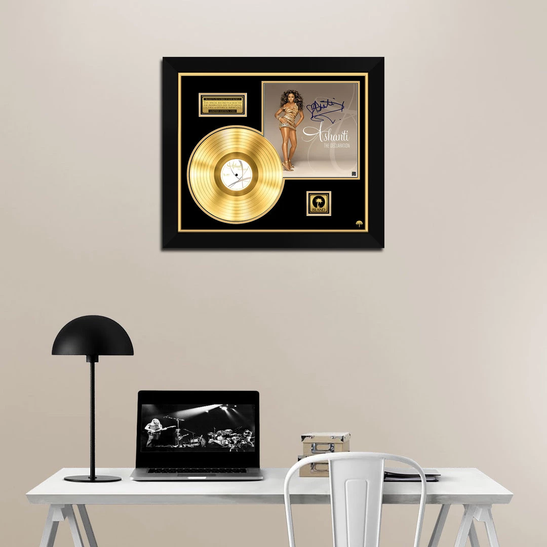RARE-T Limited Edition Frames Ashanti - The Declaration Gold LP Limited Signature Edition Studio Licensed Custom Frame 2 RARE-T Limited Edition Frames Ashanti - The Declaration Gold LP Limited Signature Edition Studio Licensed Custom Frame