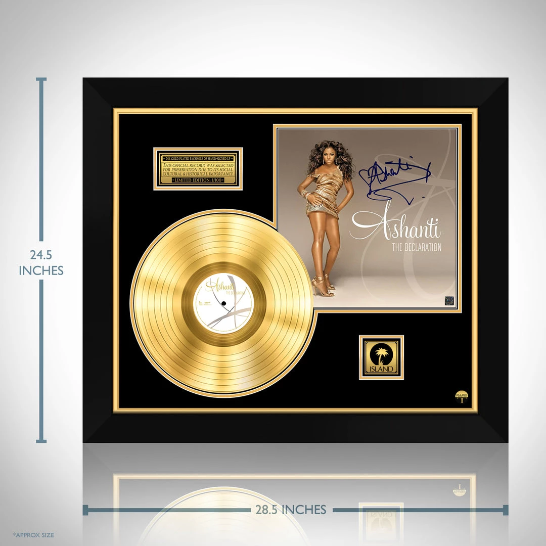 RARE-T Limited Edition Frames Ashanti - The Declaration Gold LP Limited Signature Edition Studio Licensed Custom Frame 3 RARE-T Limited Edition Frames Ashanti - The Declaration Gold LP Limited Signature Edition Studio Licensed Custom Frame