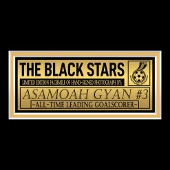 RARE-T Sports Memorabilia Ghana National Team - Asamoah Gyan Photo Limited Signature Edition Studio Licensed Custom Frame