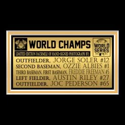 RARE-T Atlanta Braves 2021 World Series Champions Photo Limited Signature Edition Studio Licensed Custom Frame