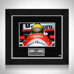RARE-T Sports Memorabilia Ayrton Senna Photo Formula 1 Limited Signature Edition Licensed Custom Frame