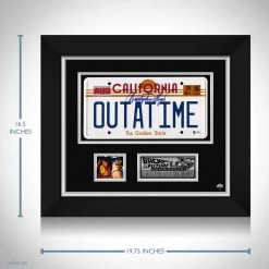 PPC Back To The Future - Beckett Witnessed Certified Hand-Signed OUTATIME License Plate By Christopher Lloyd Custom Frame