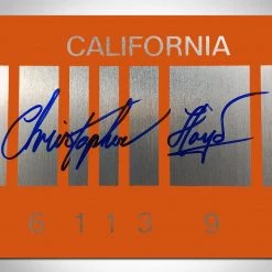 PPC Back To The Future- Beckett Witness Certified Hand-Signed License Plate By Christopher Lloyd Custom Frame