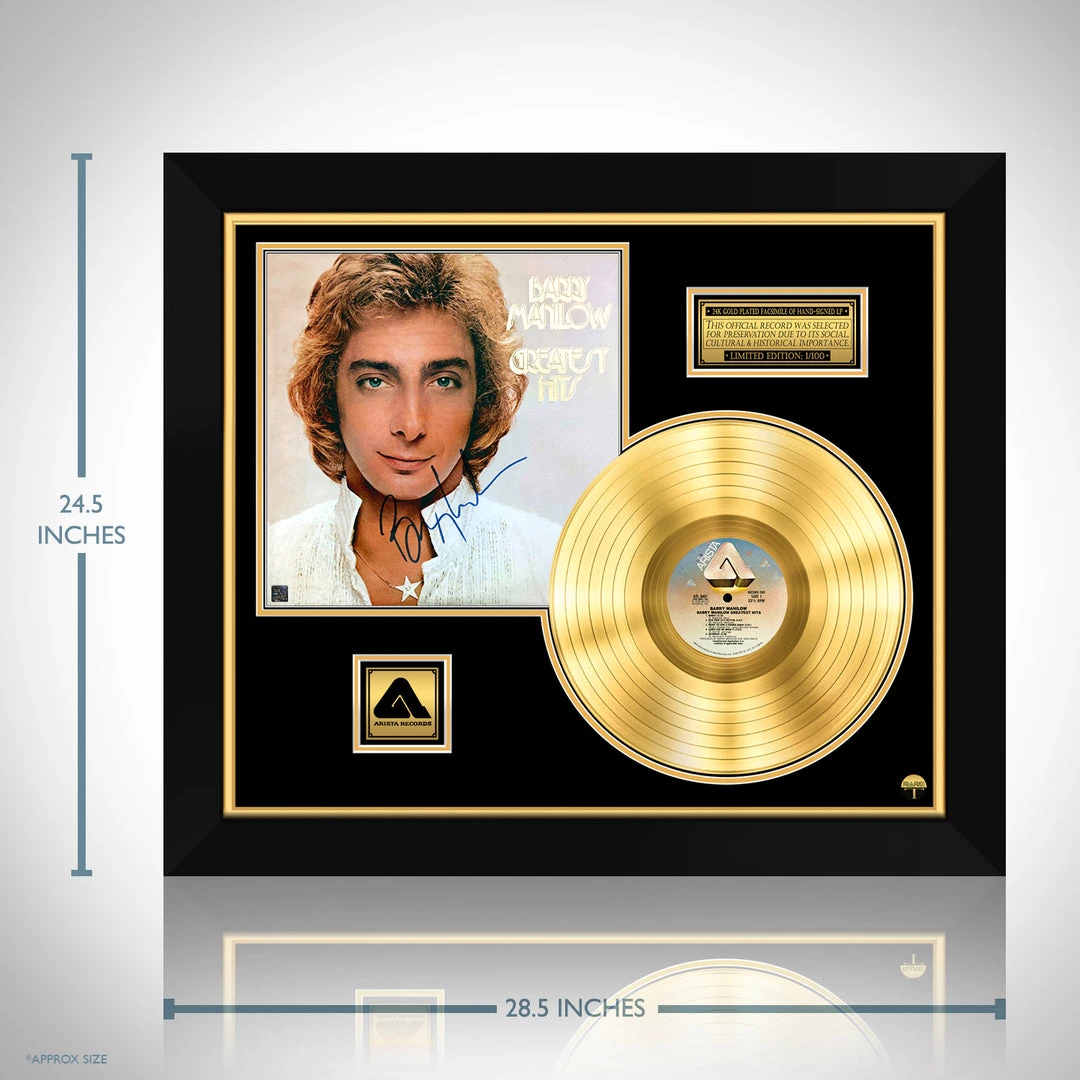 RARE-T Barry Manilow - Greatest Hits Gold LP Limited Signature Edition Studio Licensed Custom Frame 3 RARE-T Barry Manilow - Greatest Hits Gold LP Limited Signature Edition Studio Licensed Custom Frame
