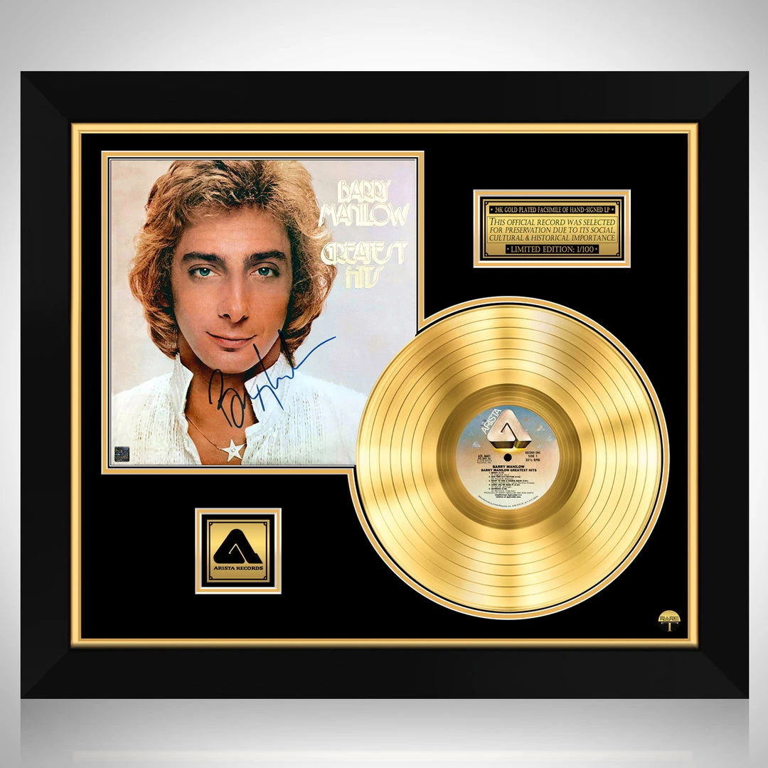 RARE-T Barry Manilow - Greatest Hits Gold LP Limited Signature Edition Studio Licensed Custom Frame 1 RARE-T Barry Manilow - Greatest Hits Gold LP Limited Signature Edition Studio Licensed Custom Frame