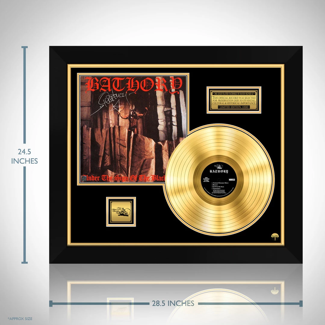 RARE-T Bathory - Under The Sign Of The Black Mark Gold LP Limited Signature Edition Studio Licensed Custom Frame 3 RARE-T Bathory - Under The Sign Of The Black Mark Gold LP Limited Signature Edition Studio Licensed Custom Frame