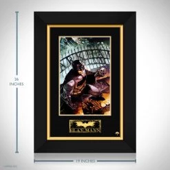 VAULT COLLECTIBLES Batman 'Arkham' Hand-Signed Artwork Print By Artist Clay Mann Custom Frame Signed Memorabilia