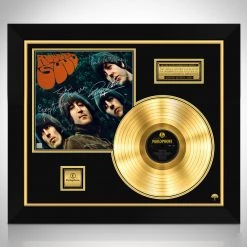 RARE-T Limited Edition Frames The Beatles Rubber Soul Limited Signature Edition Studio Licensed Gold LP Custom Frame