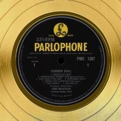 RARE-T Limited Edition Frames The Beatles Rubber Soul Limited Signature Edition Studio Licensed Gold LP Custom Frame