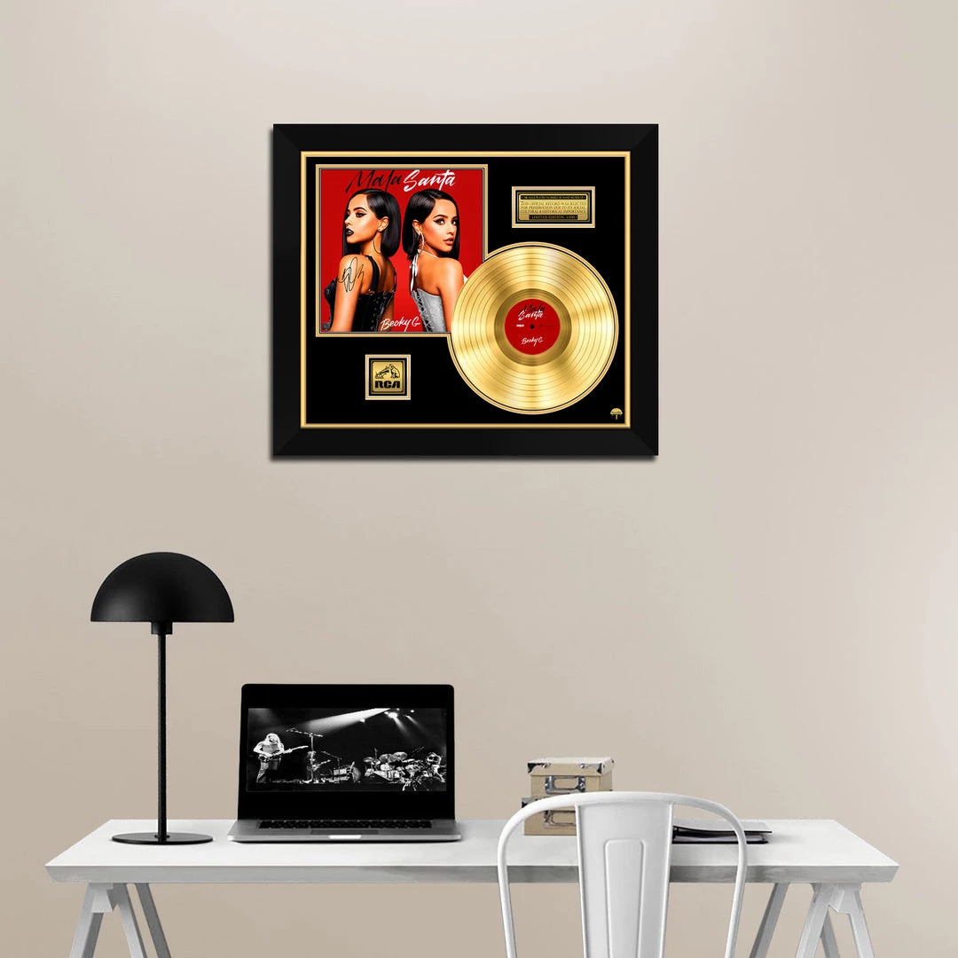 RARE-T Limited Edition Frames Becky G - Mala Santa Gold LP Limited Signature Edition Studio Licensed Custom Frame 2 RARE-T Limited Edition Frames Becky G - Mala Santa Gold LP Limited Signature Edition Studio Licensed Custom Frame