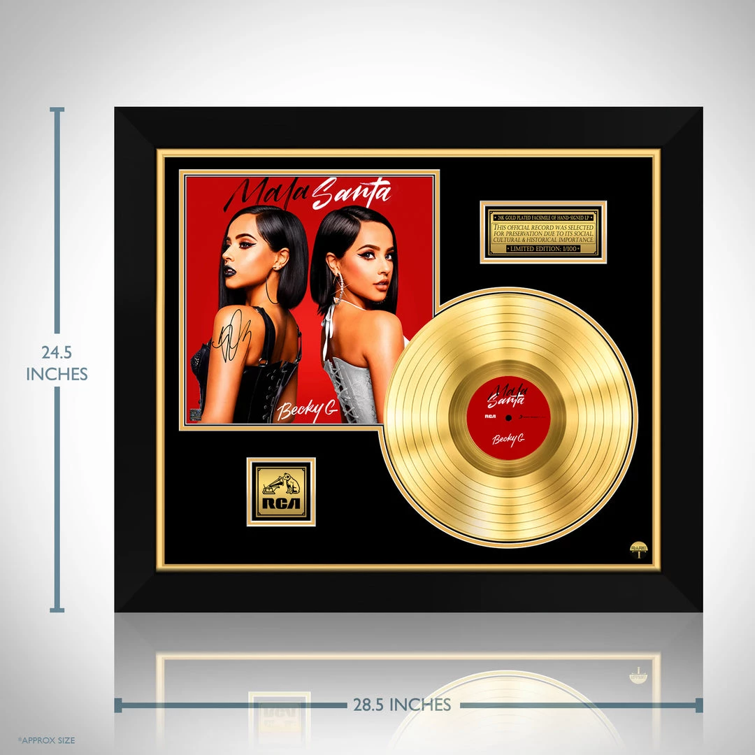 RARE-T Limited Edition Frames Becky G - Mala Santa Gold LP Limited Signature Edition Studio Licensed Custom Frame 3 RARE-T Limited Edition Frames Becky G - Mala Santa Gold LP Limited Signature Edition Studio Licensed Custom Frame