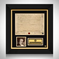 RARE-T Ludwig Van Beethoven Memorial Music Sheet Limited Signature Edition Licensed Custom Frame Limited Edition Frames